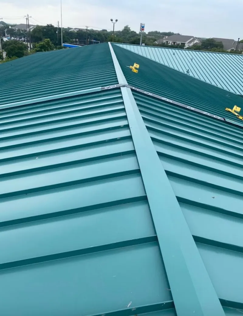 Green commercial metal roof ridge and valley for Metal Roof Repair in Coxsackie